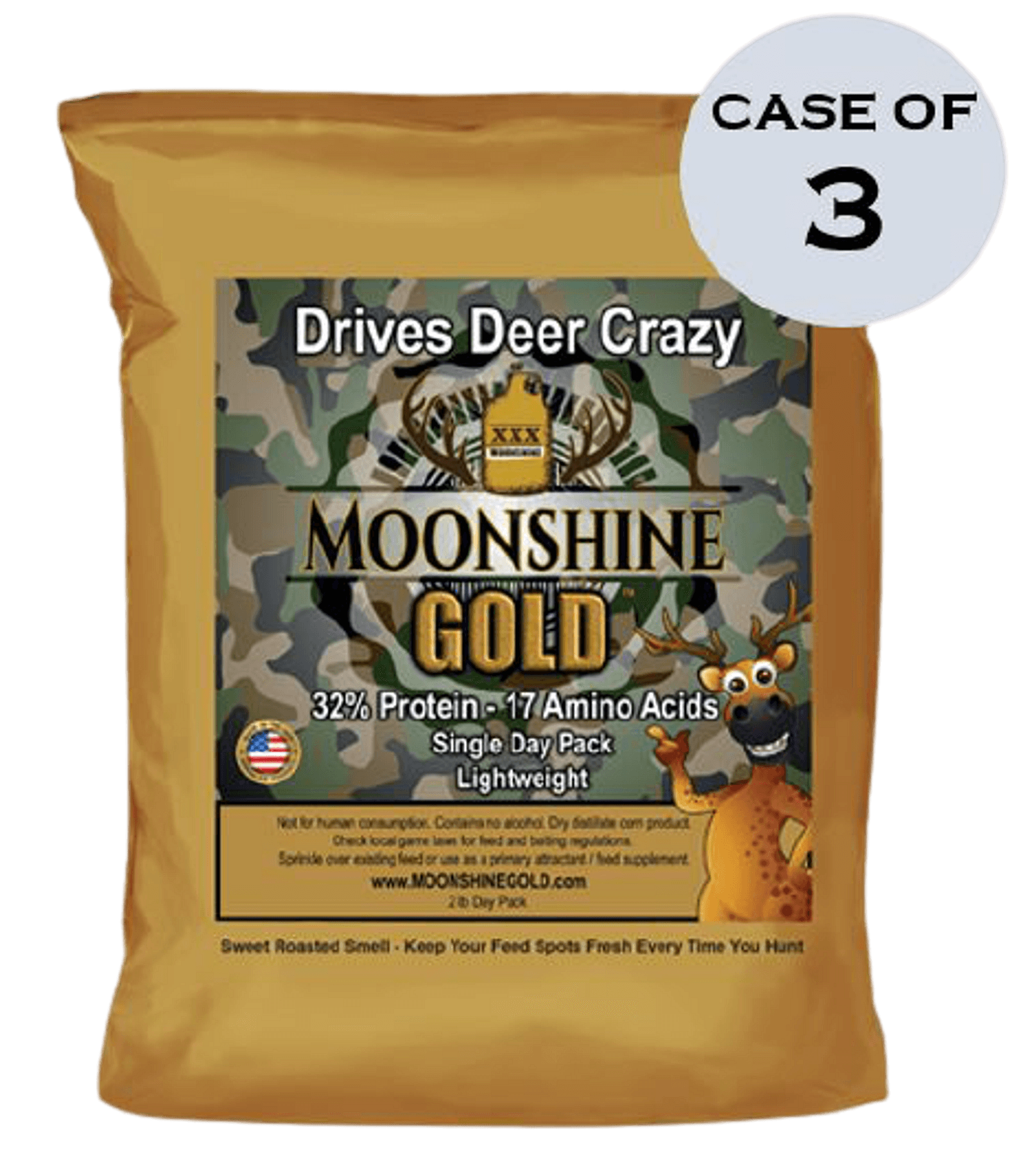 Moonshine Gold Case of 3 Mock-Up